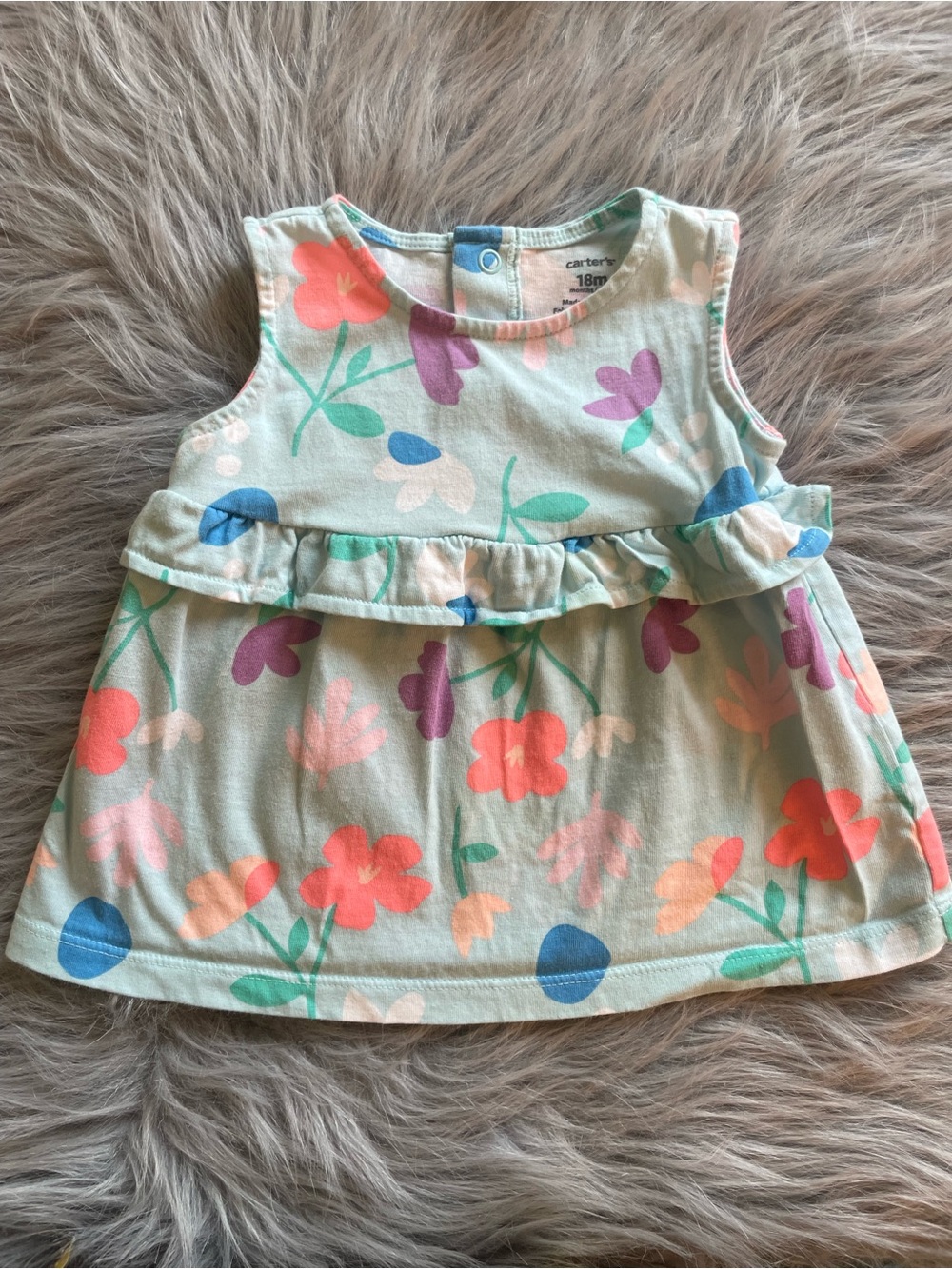 🪶Carter's Floral Ruffle Tank Top - Girls